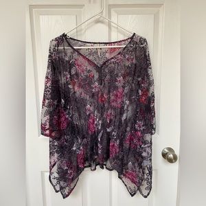 Free People sheer lace blouse
